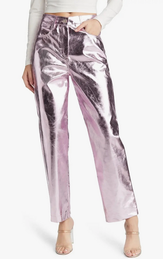 Shop Women's Metallic Pink Leather Pants Online at Rock 'N Rose Boutique