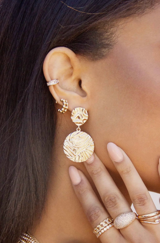 Buy Ettika Textured Etching Statement Earrings for Women Online Available at Rock 'N Rose Boutique
